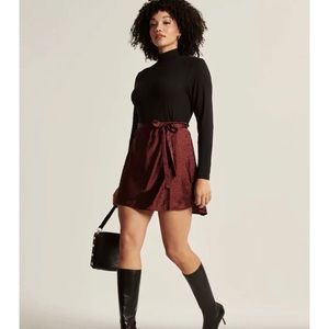 Women's Satin Wrap Mini Skirt